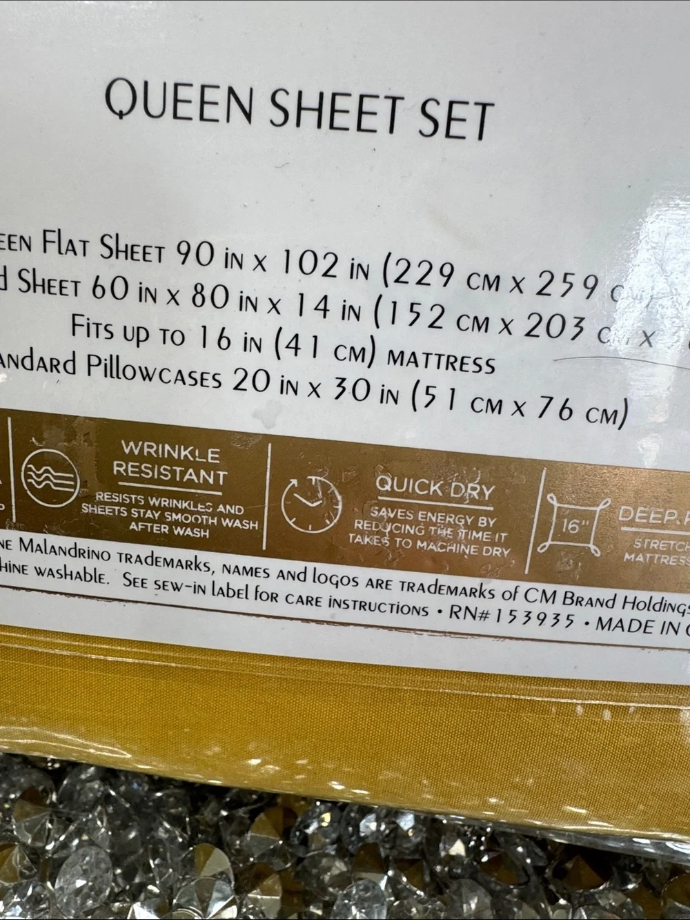 Catherine Malandrino 6 piece Queen Sheet Set - Mustard Yellow NEW
